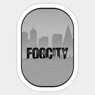 gloomy and fog city graphic design by ironpalette Sticker